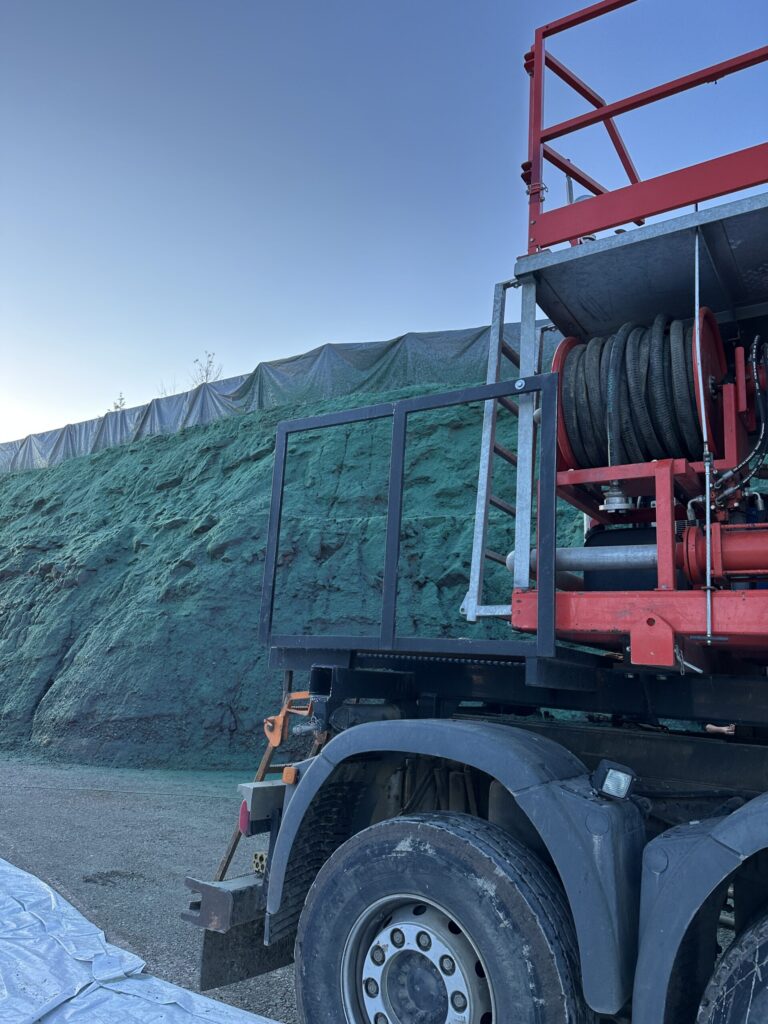 Erosion protection on motorway embankment